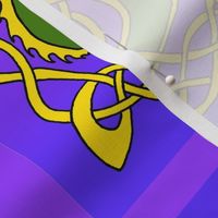 Dragon 6 banner in green and purple