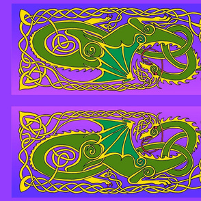 Dragon 6 banner in green and purple