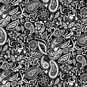 Paisley Bold- black white