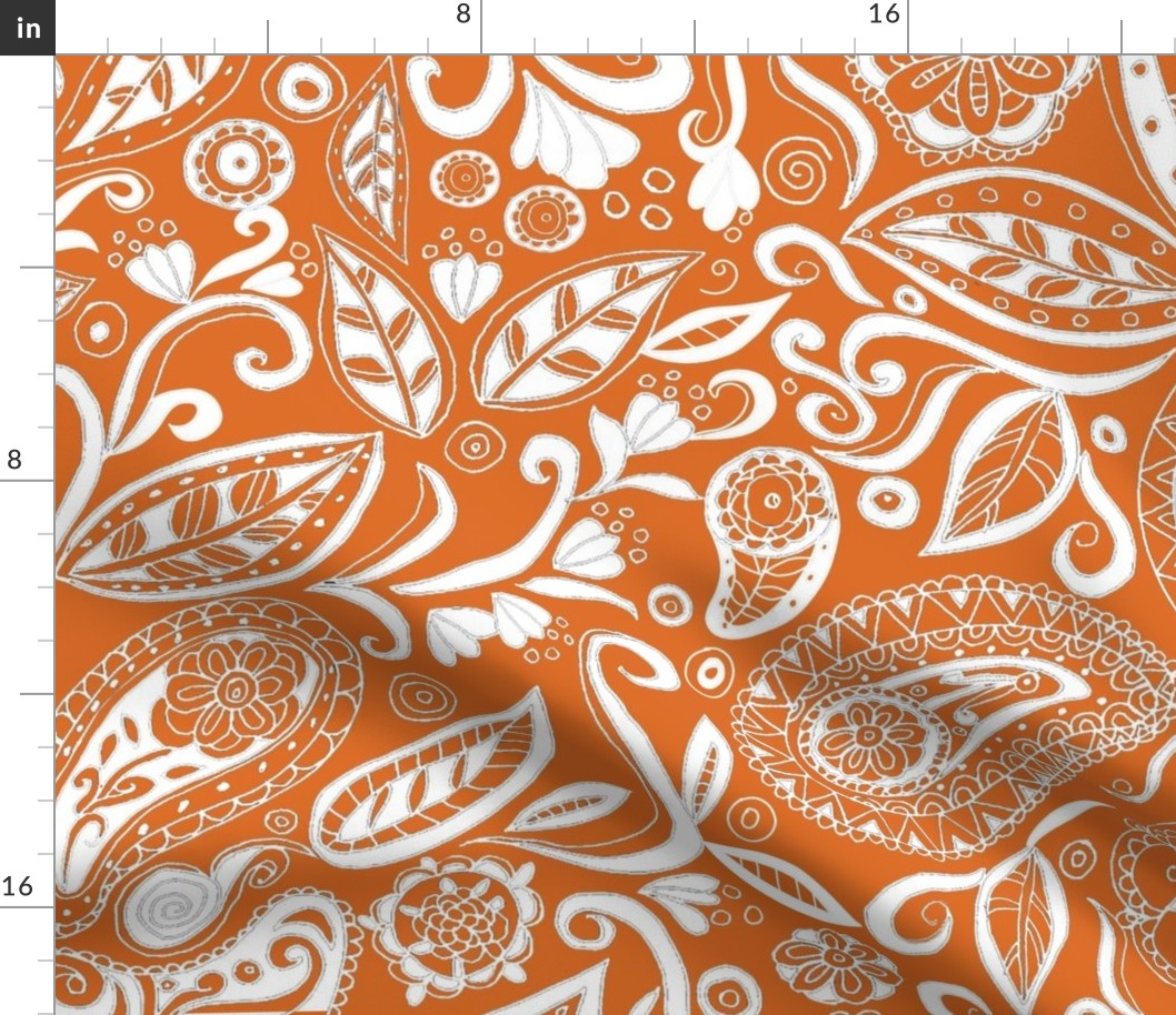 textile-paisley bold rust white