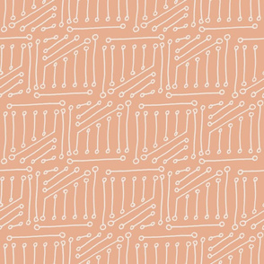 Circuit Board Pattern in Coral - large