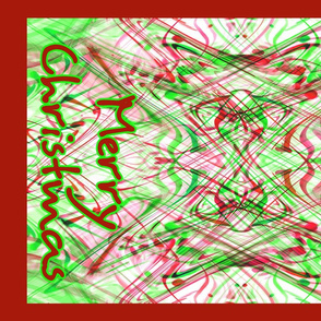 Diagonal Red Green Christmas Tea Towel