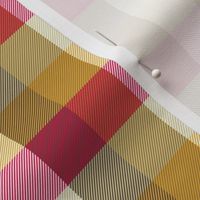 simple 1"madras - retro kitchen red, cream, gold and brown