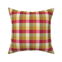 simple 1"madras - retro kitchen red, cream, gold and brown