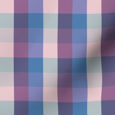 simple 1"madras - twilight navy, mauve and cream