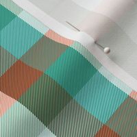 simple 1"madras - surf teal, bronze and coral