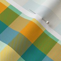 simple 1"madras - circus gold and teal