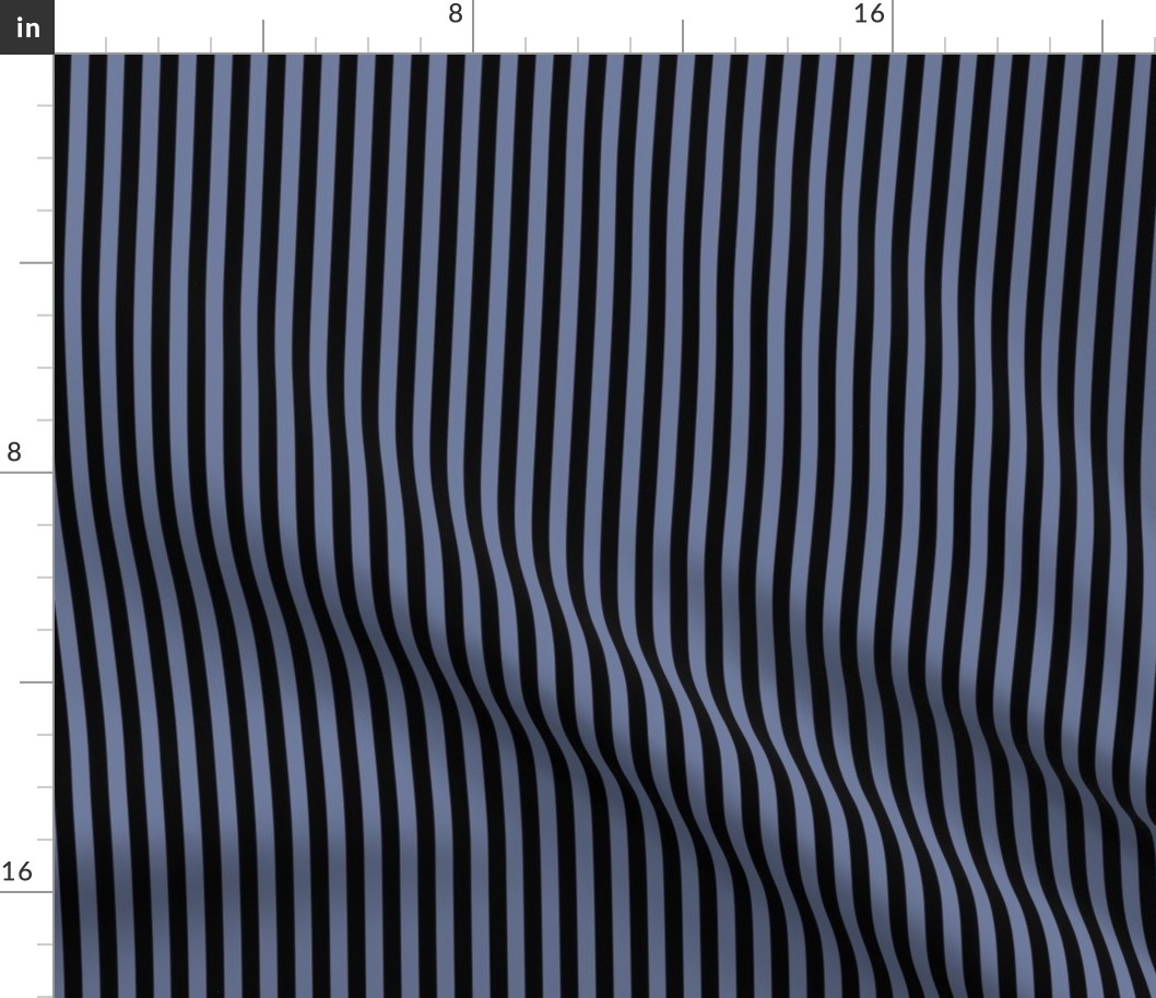 Stonewash Grey Bengal Stripe Pattern Vertical in Black