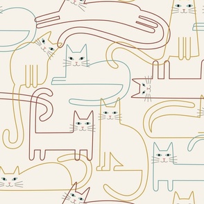 Line Drawn Cats