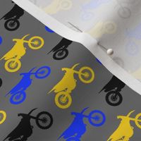Motocross//Dirtbikes - Yellow Blue on Grey