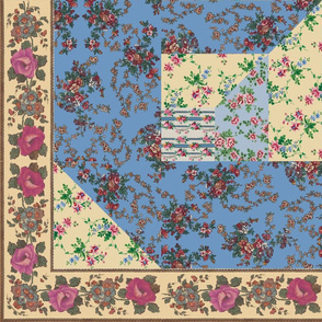 French Floral Quilt A 54x36