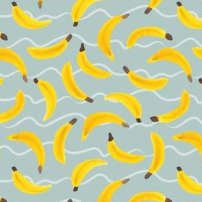 banana stripes on light teal