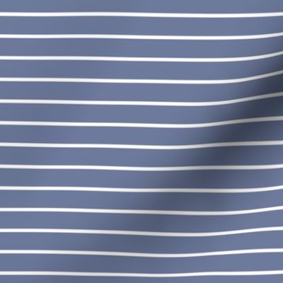 Stonewash Grey Pin Stripe Pattern Horizontal in White