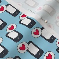 (S Scale) Love Texts Repeat Pattern - Light Blue