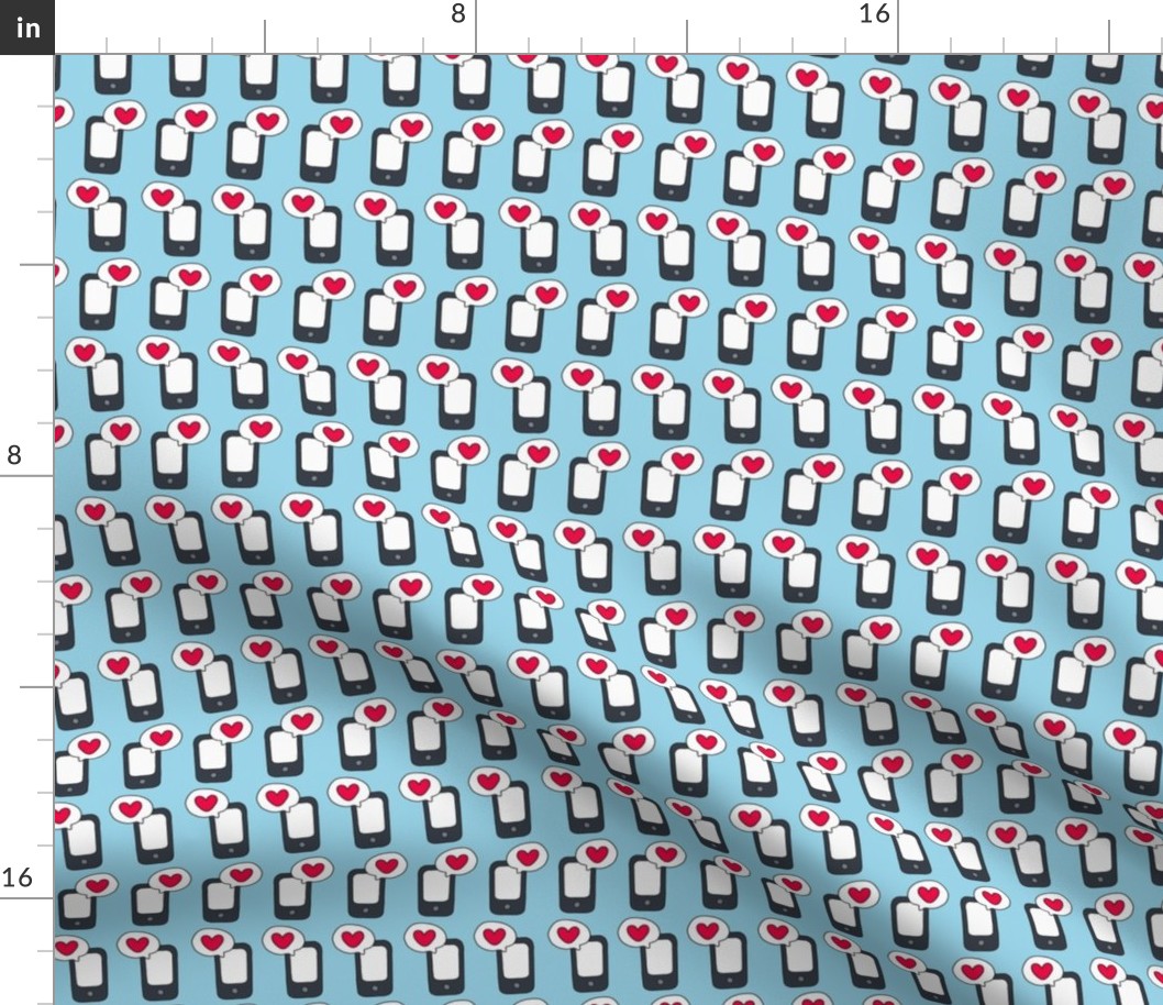 (S Scale) Love Texts Repeat Pattern - Light Blue