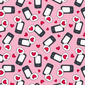(S Scale) Love Texts Scattered Pattern - Light Pink