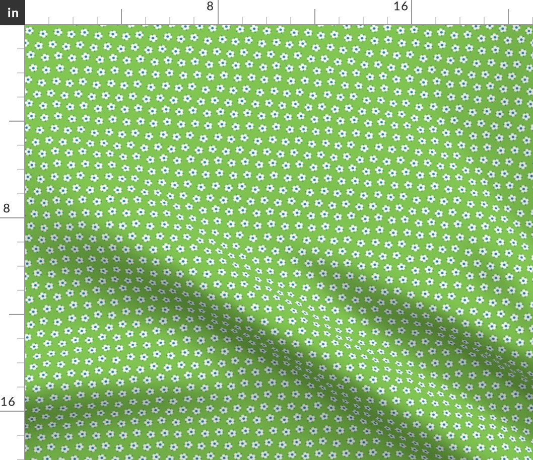 Ditsy Daisy Feedsack Floral in Apple Green