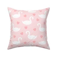 White Swans on Pink