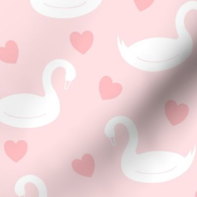 White Swans on Pink