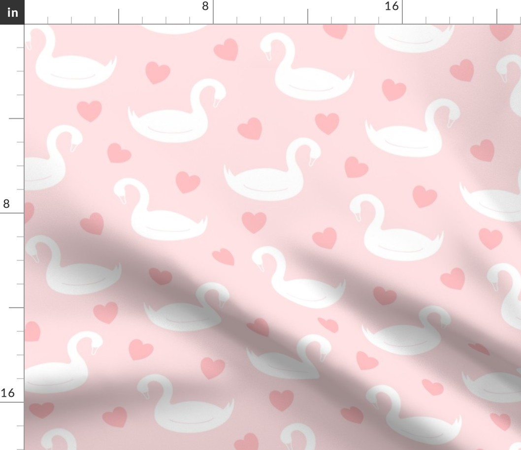 White Swans on Pink