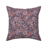 small Paisley Africa - aubergine lilac scarlet