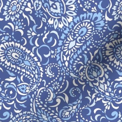 small Paisley Africa - classic blues white