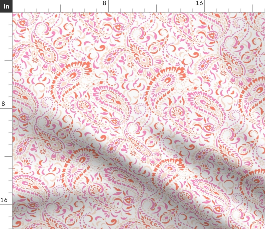 small Paisley Africa - pinks red
