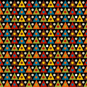 60s mod burnt colors triangles