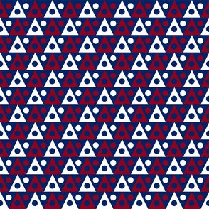 60s mod triangles white, navy, burgundy