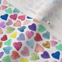 4" Watercolor Hearts Rainbow