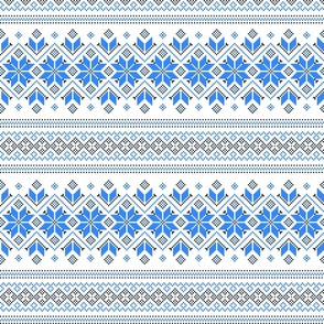 Wellspring - Star Alatyr - Ethno Ukrainian Traditional Pattern - Slavic Symbol 2 - Middle Scale Blue