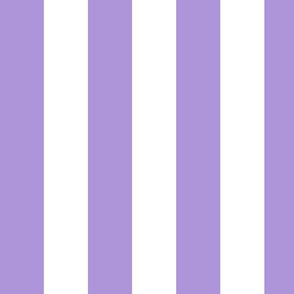 Large Lavender Awning Stripe Pattern Vertical in White