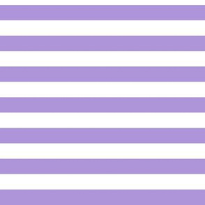 Lavender Awning Stripe Pattern Horizontal in White