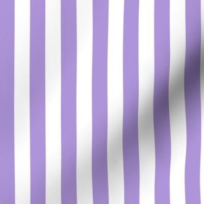 Lavender Awning Stripe Pattern Vertical in White