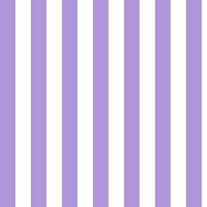 Lavender Awning Stripe Pattern Vertical in White