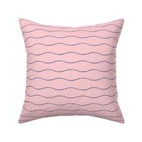 small/medium scale - heart wave - pink with navy