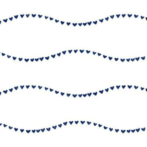 large scale - yummy heart wave - navy - inverse