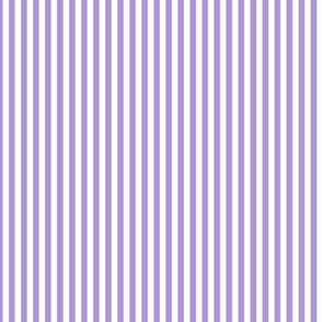 Small Lavender Bengal Stripe Pattern Vertcial in White