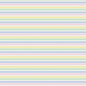 Retro Newborn Stripes in Pastel Rainbow + White