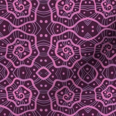 Helices Abstract Curves Arabesque Pattern Pink Purple