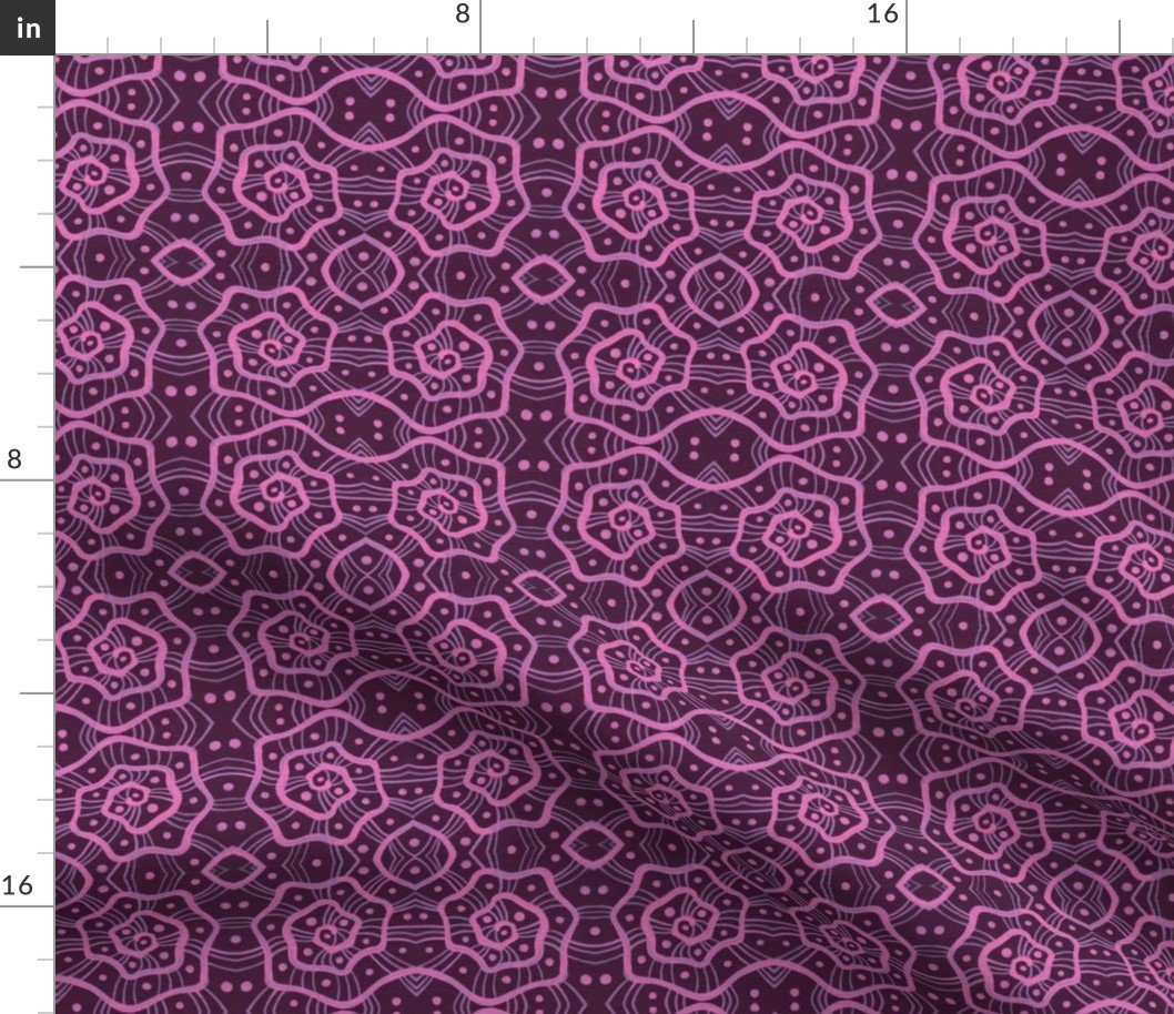 Helices Abstract Curves Arabesque Pattern Pink Purple