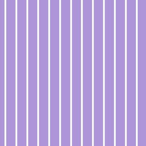 Lavender Pin Stripe Pattern Vertical in White