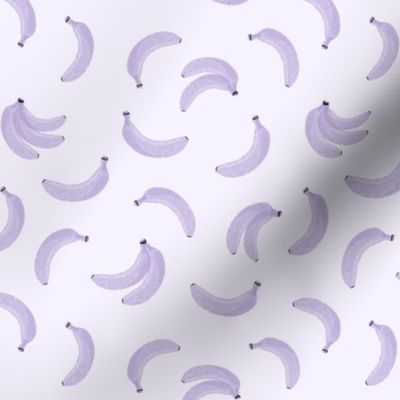 Halftone Purple Bananas and Banana Bunches Tropical Fruit Pattern