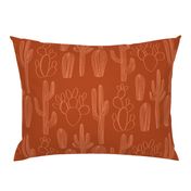 Cacti Outline - Dark Orange