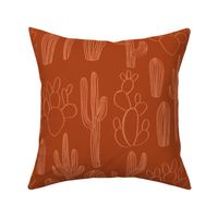 Cacti Outline - Dark Orange