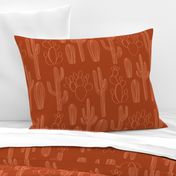 Cacti Outline - Dark Orange