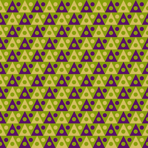 60s mod triangles green and purple