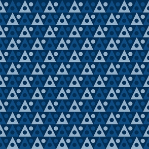 60s mod triangles monotone blue