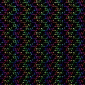 Fuck Script 2  Chromatic Rainbow Zigzags on Black MICRO