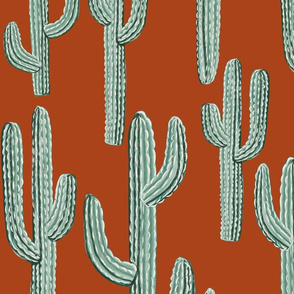 Saguaro on Dark Orange